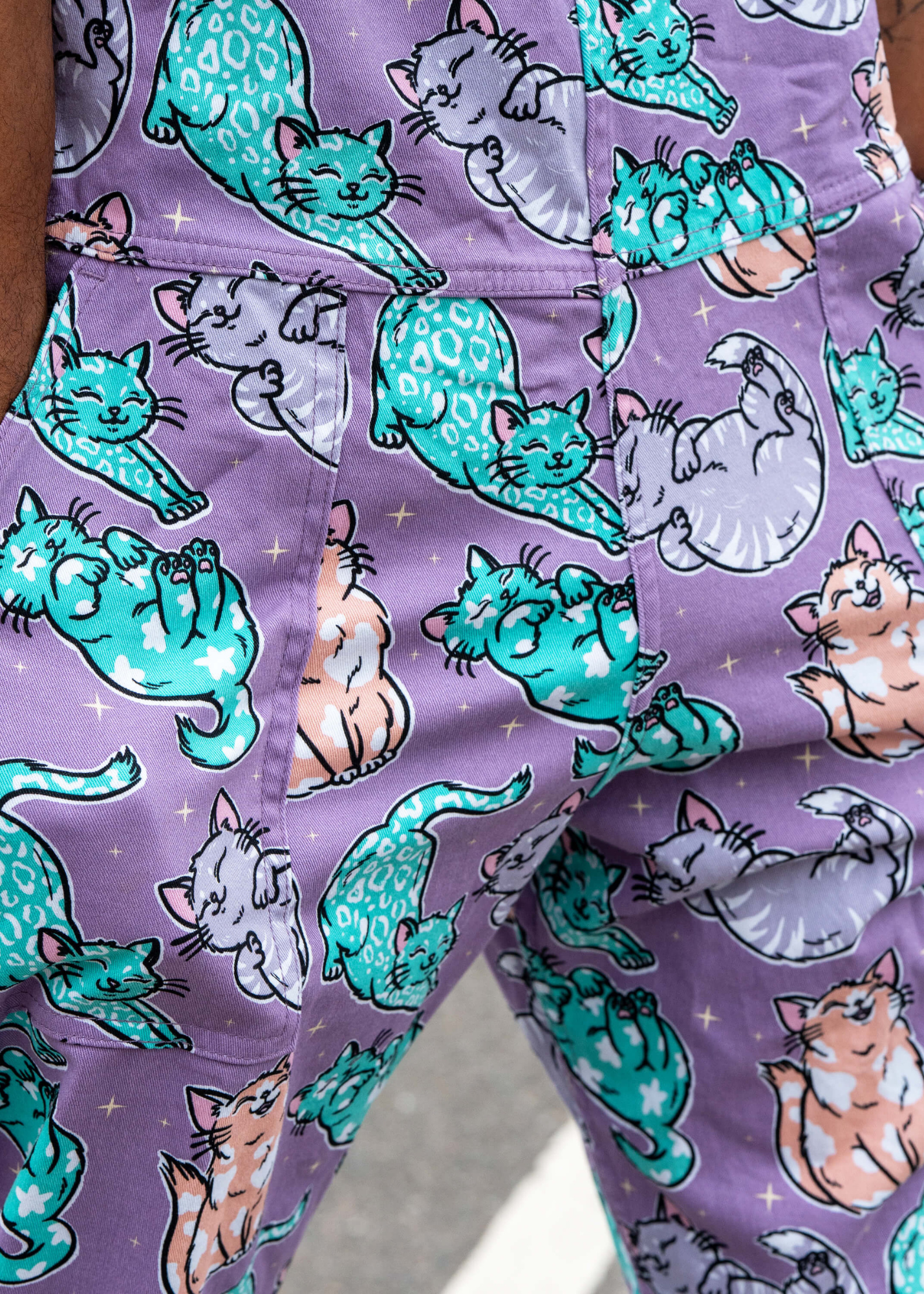 Rebel Romance x Abi Perry - Purrfect Cats Stretch Dungarees