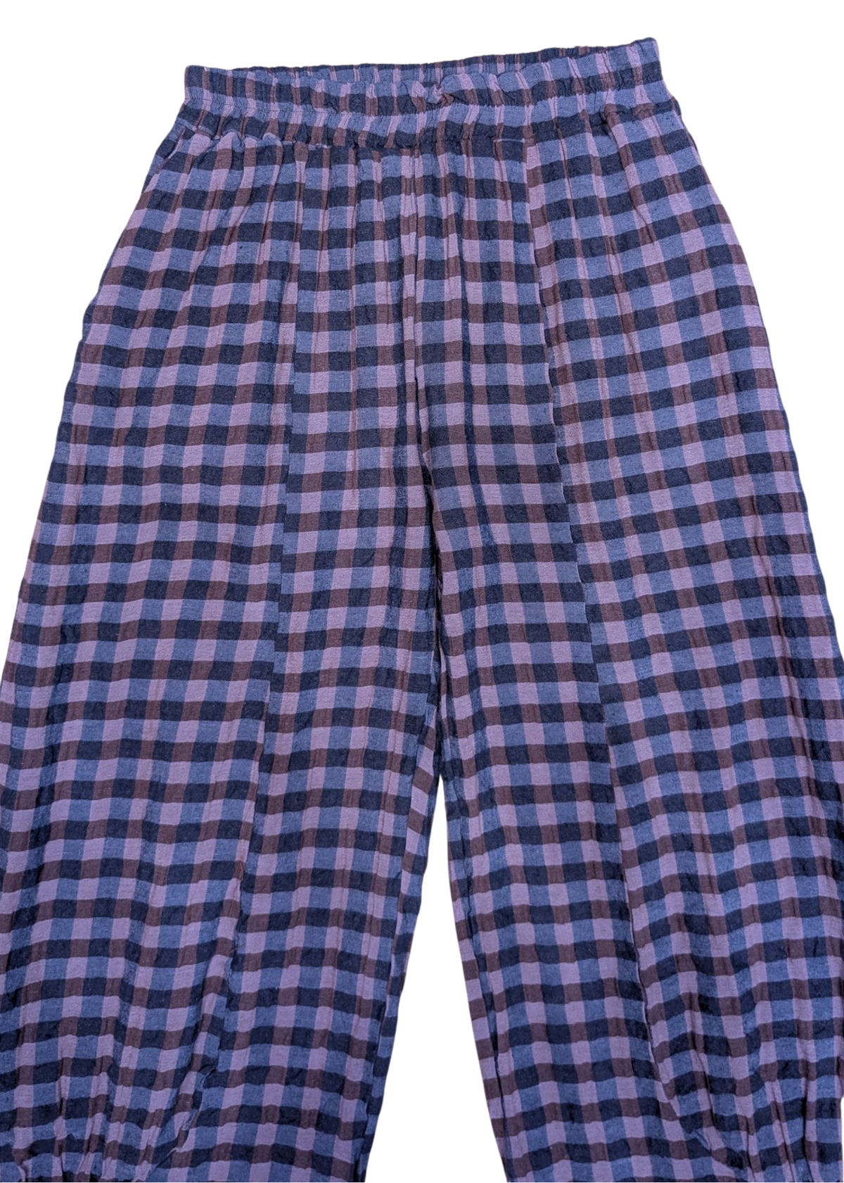 The Edit - Plum & Lavender Checked Gingham Balloon Trousers