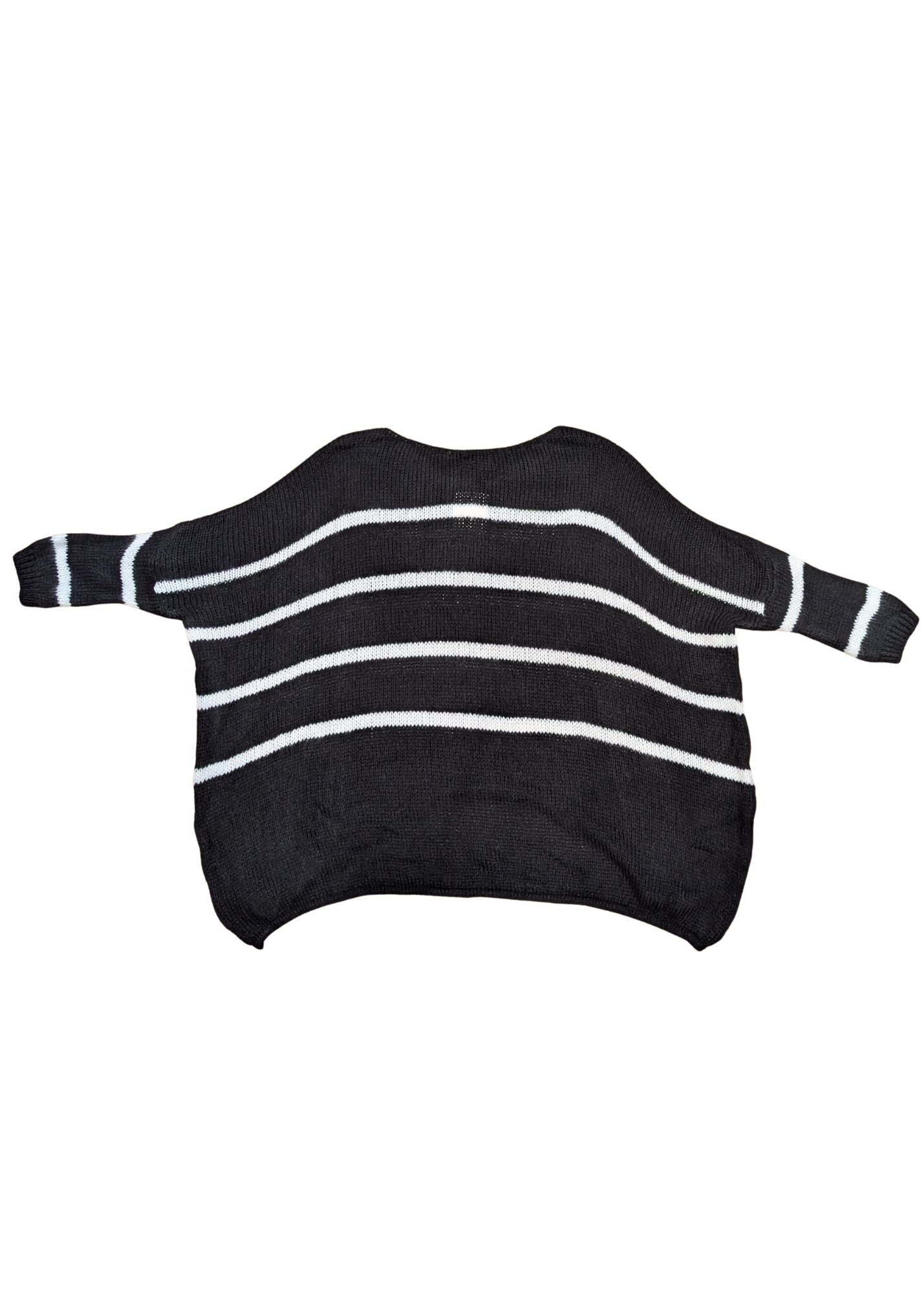 The Edit - Black and white Stripe ¾ Sleeve Jumper