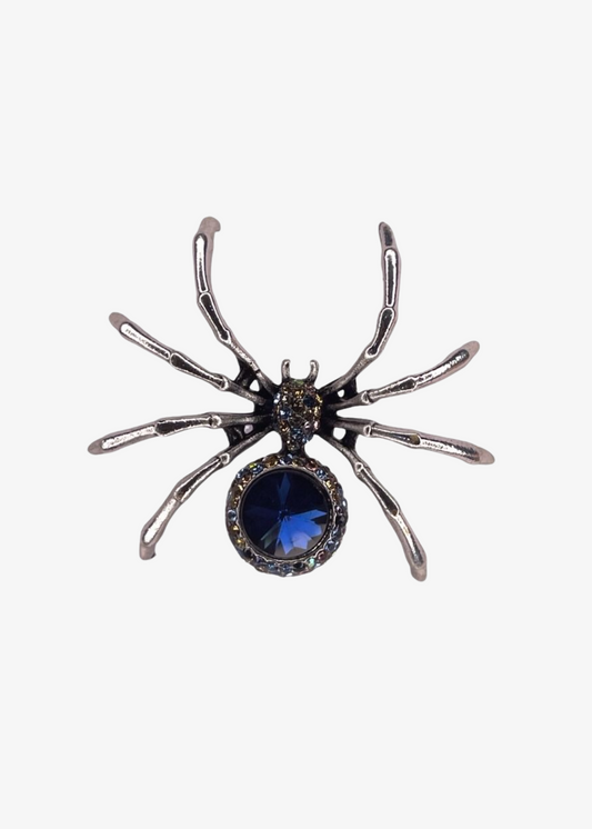 The Edit - Iridescent Blue Spider Brooch