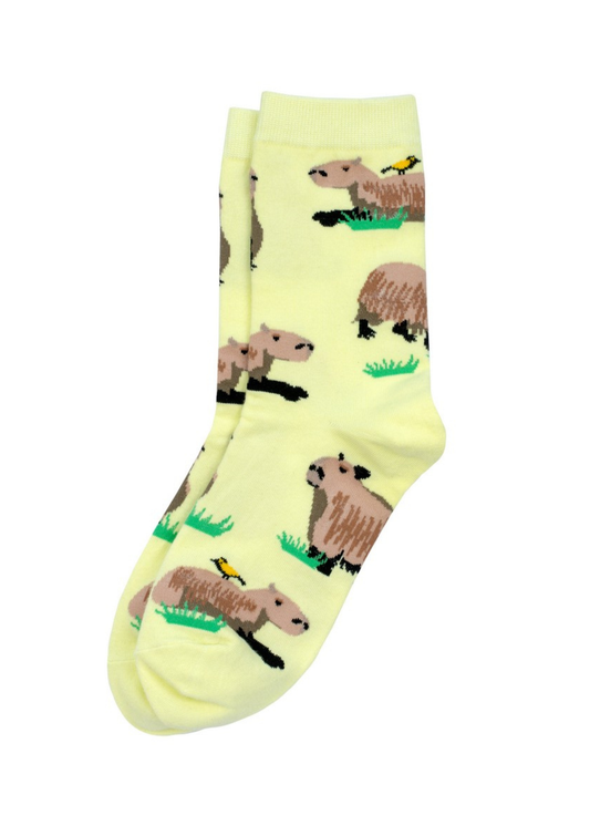 Joe Cool - Yellow Chillin' Capybara Socks