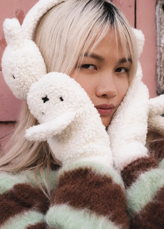 Daisy Street - White Miffy Borg Ear Muffs