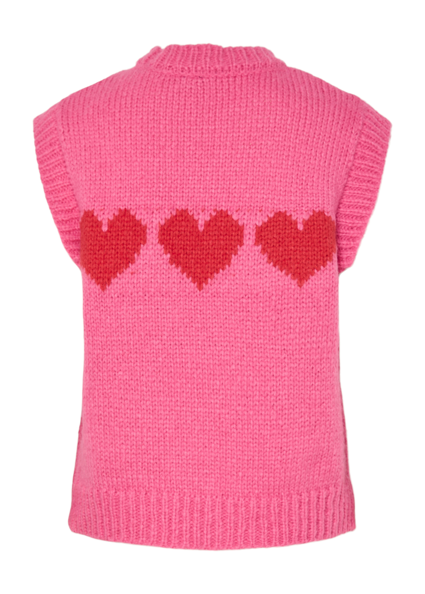 Pieces - Pink Heart Knit Vest