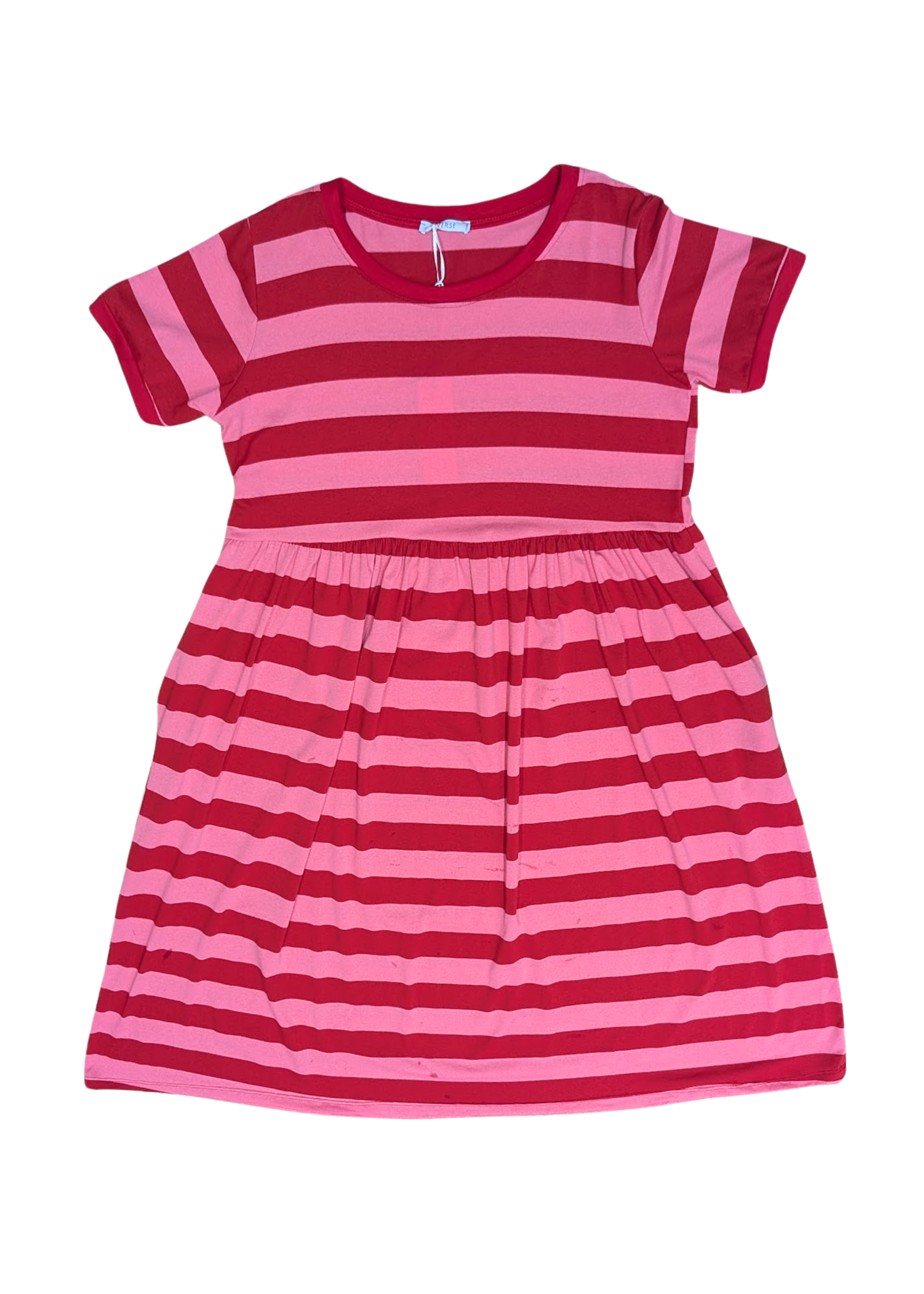 The Edit - Pink & Red Sugar Stripes Smock Dress