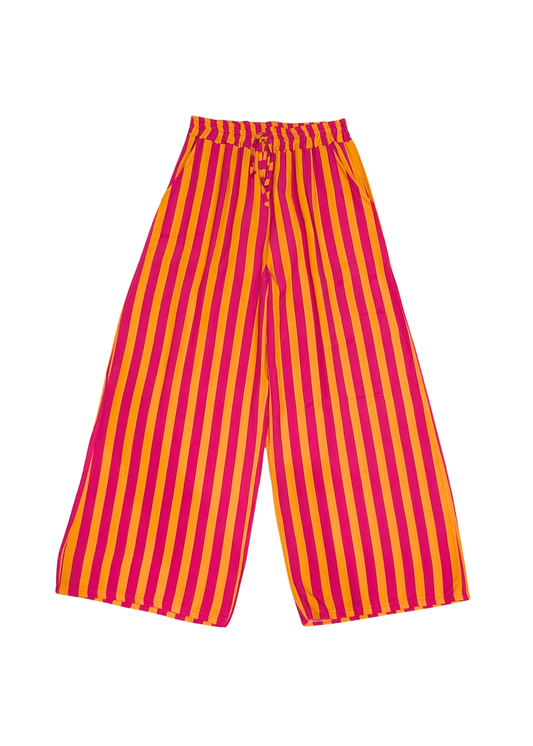 The Edit - Pink & Orange Striped Trousers
