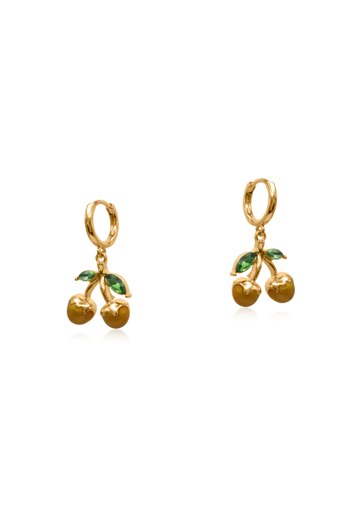 Big Metal London - Yellow Cherry Drip Huggie Earrings