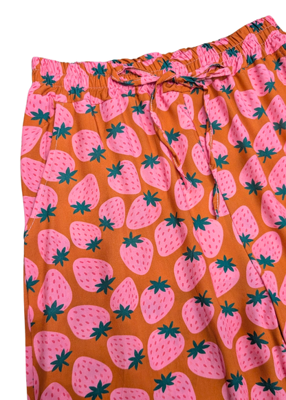 The Edit - Strawberry Print Wide Leg Trousers