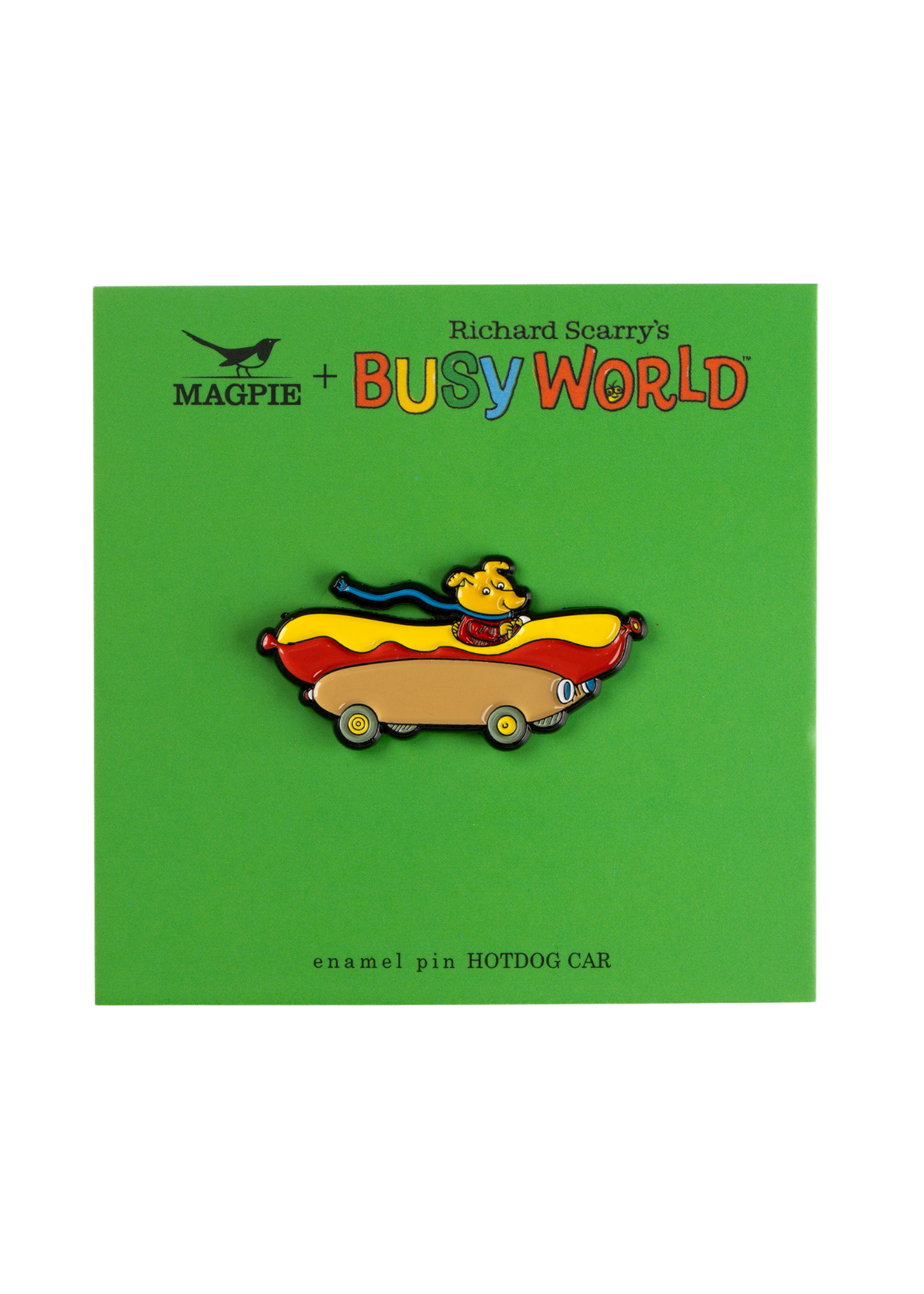 Magpie - Richard Scarry Hotdog Car Enamel Pin