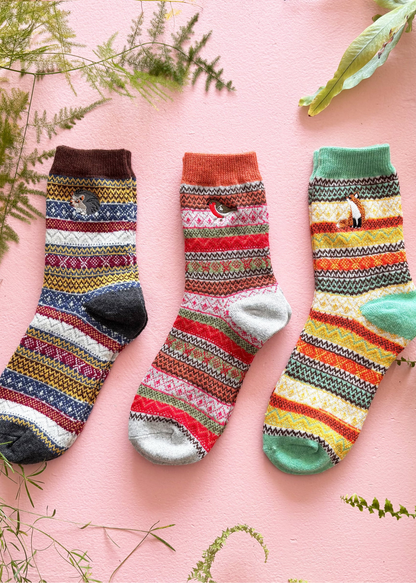 House of Disaster - Secret Garden Robin Fair Isle Socks