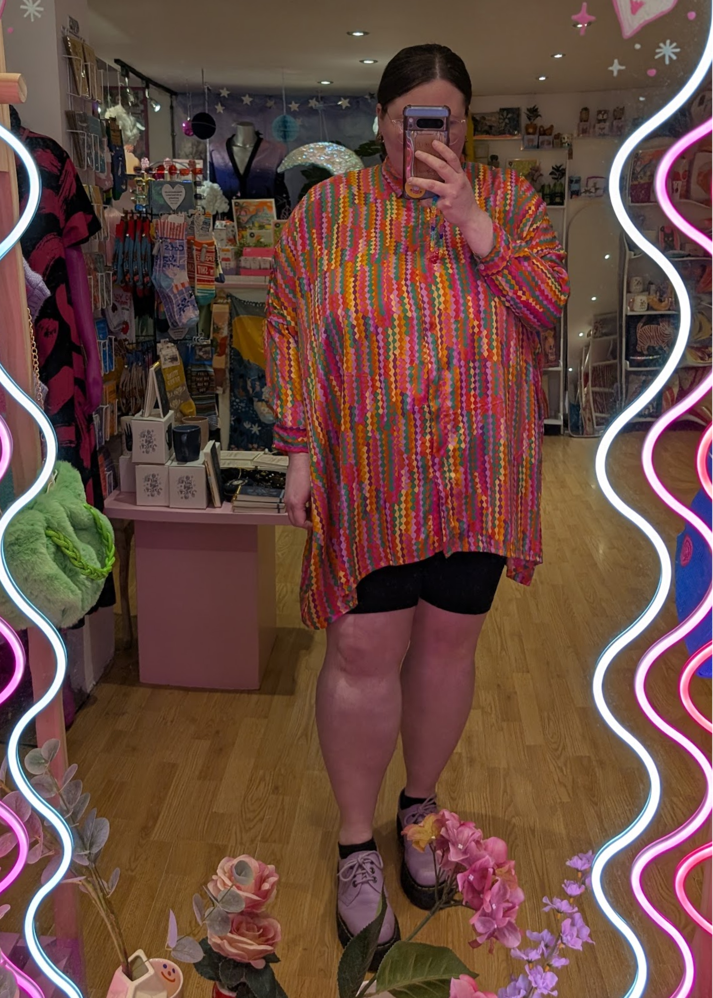 The Edit - Rainbow Wave Oversized Shirt