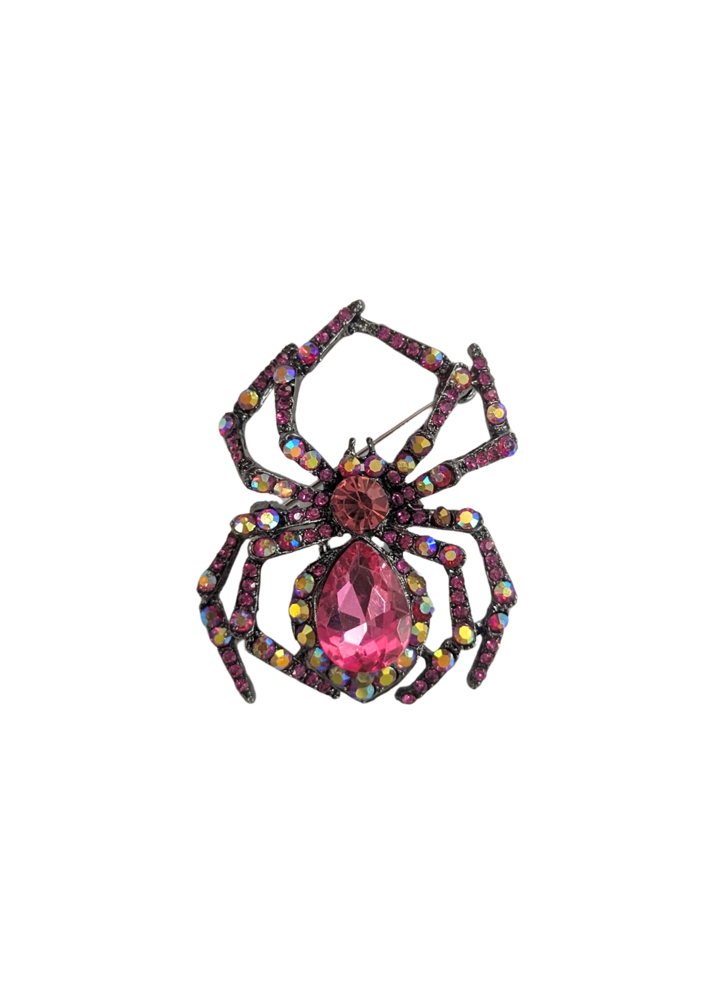 The Edit - Pink Bejeweled Spider Brooch