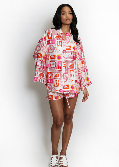 The Edit - Pink Mosaic Shirt