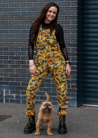 Run & Fly - Mustard Beasties Stretch Twill Dungarees