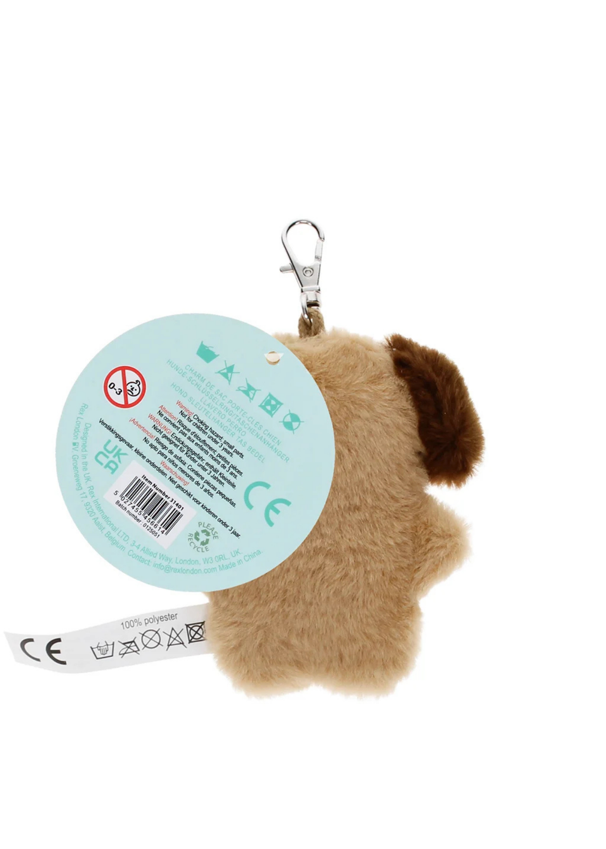 Rex London - Fluffy Dog Keyring Bag Charm