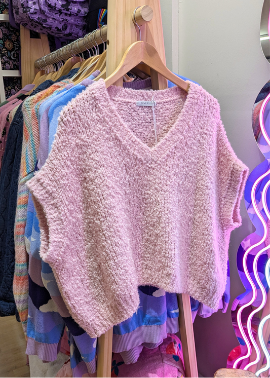 The Edit - Pastel Pink Chunky Knit Vest