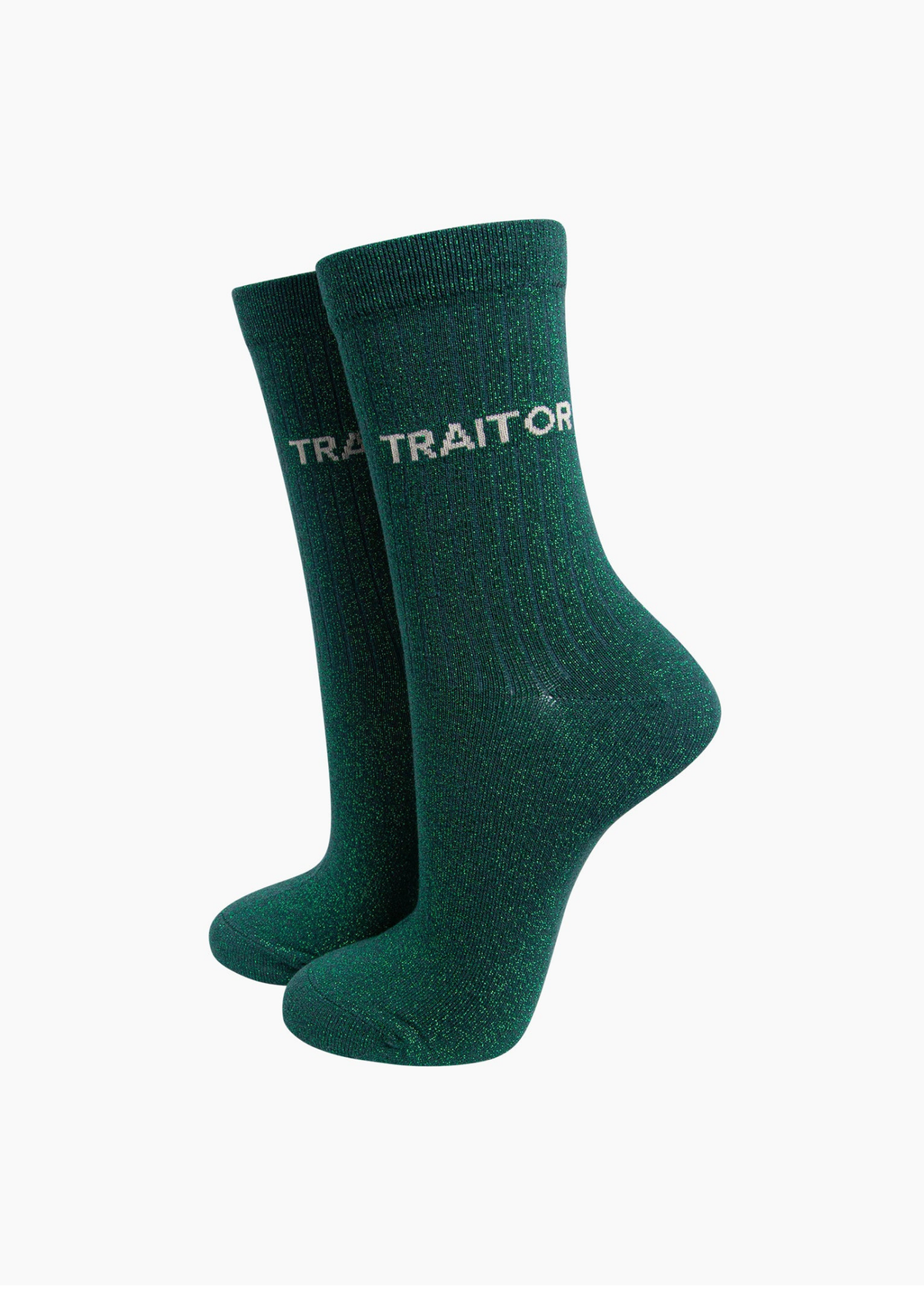 Sock Talk - Green Glitter ‘ Traitor’ Socks