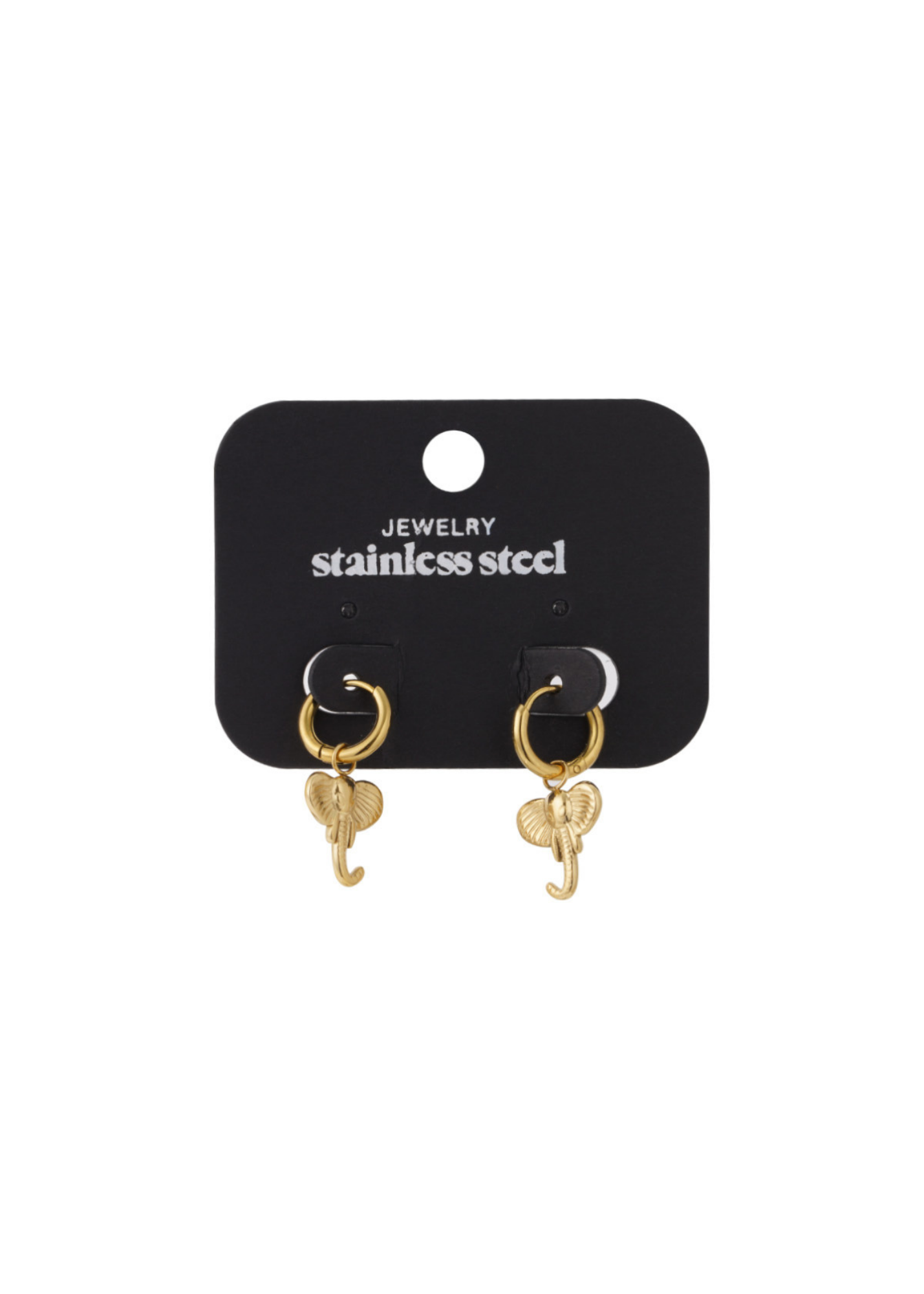 The Edit - Elephant Hoop Earrings in Gold