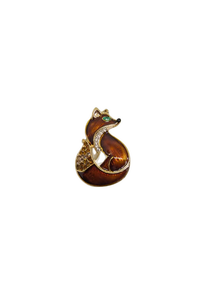 The Edit - Enamel Brown Fox Brooch