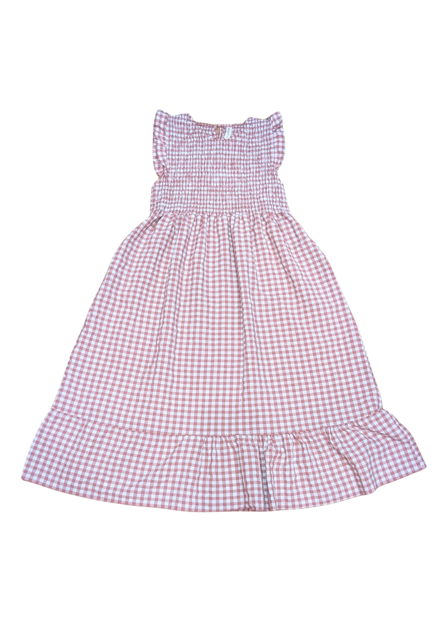 The Edit - Mauve Gingham Shirred Dress