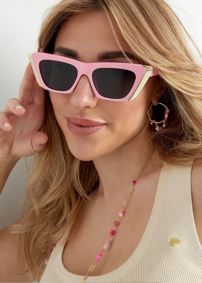 The Edit - Gold Lined Sunglasses in Pink