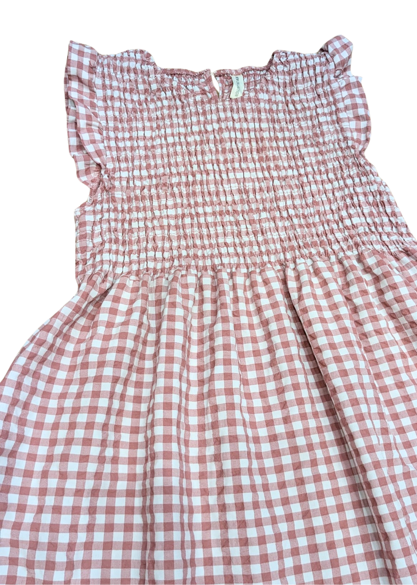 The Edit - Mauve Gingham Shirred Dress