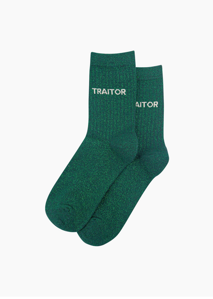 Sock Talk - Green Glitter ‘ Traitor’ Socks