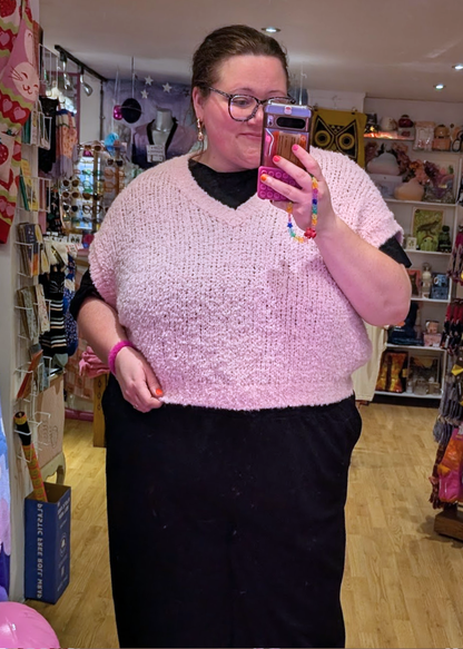 The Edit - Pastel Pink Chunky Knit Vest