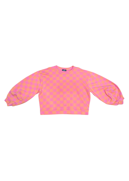 The Edit - Pink & Orange Check Sweater