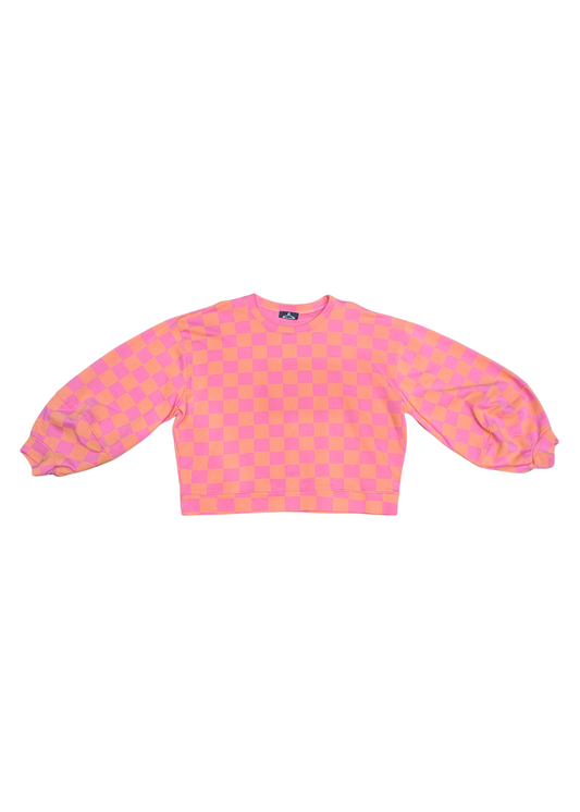 The Edit - Pink & Orange Check Sweater