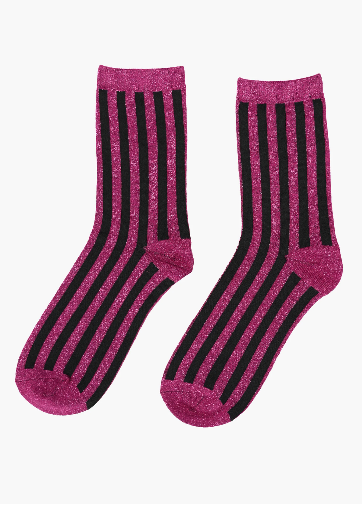 Sock Talk - Berry Vertical Stripe Glitter Socks