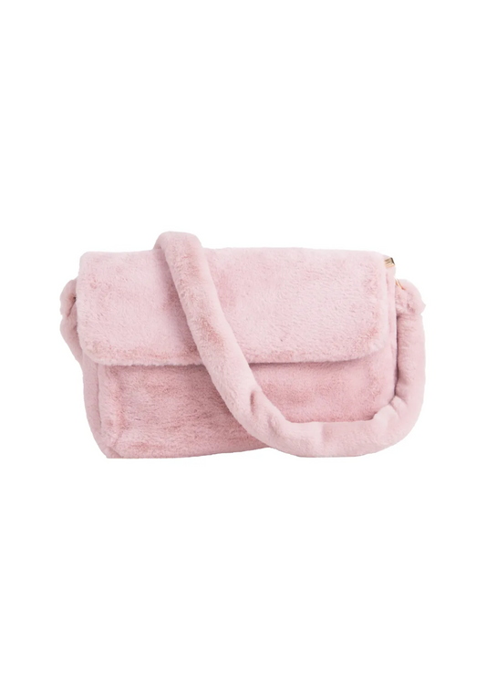 The Edit - Baby Pink Faux Fur Shoulder Bag