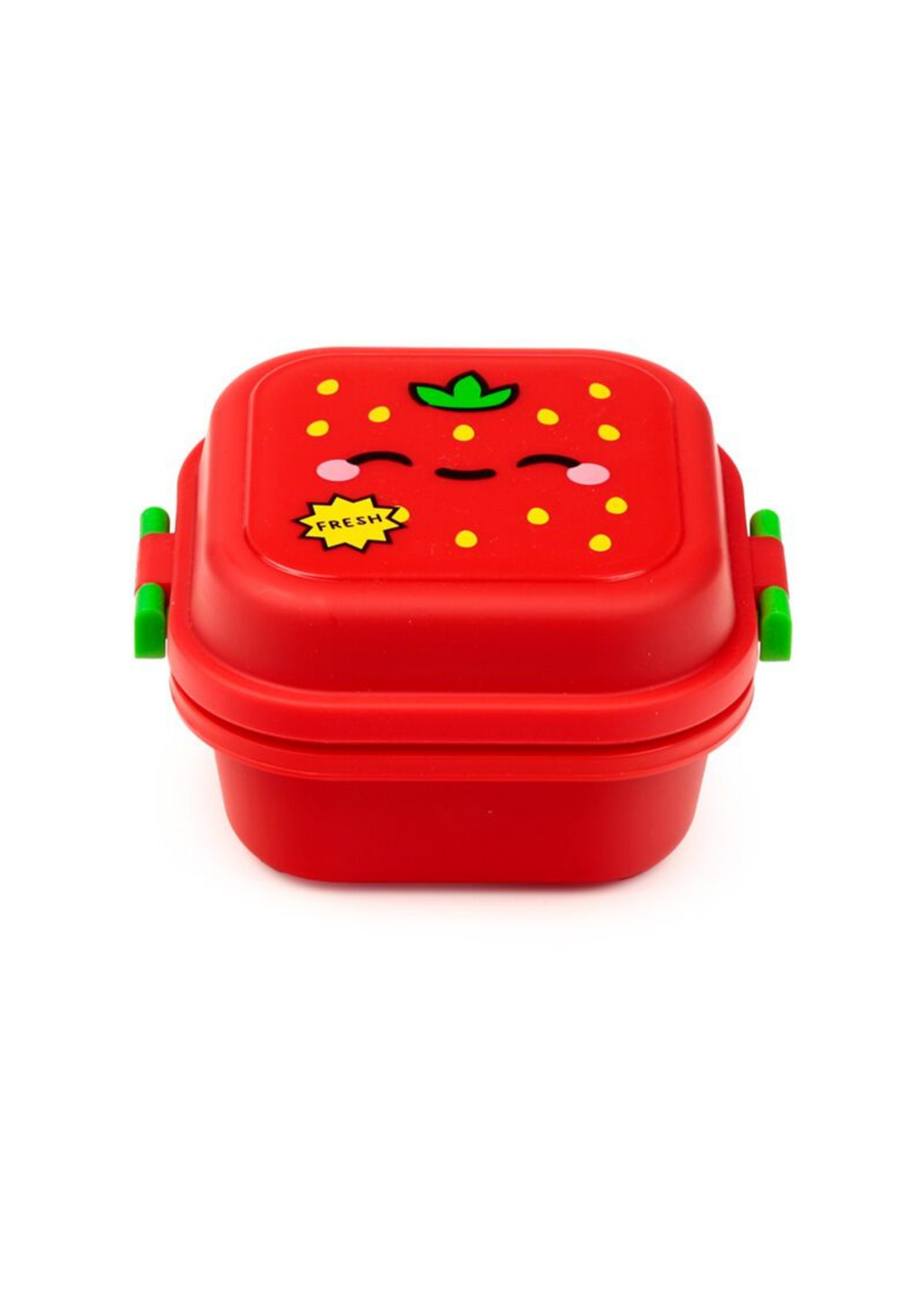 Puckator - Elidi the Strawberry Foodiemals Clip Lock Stacked Bento Snack Lunch Box