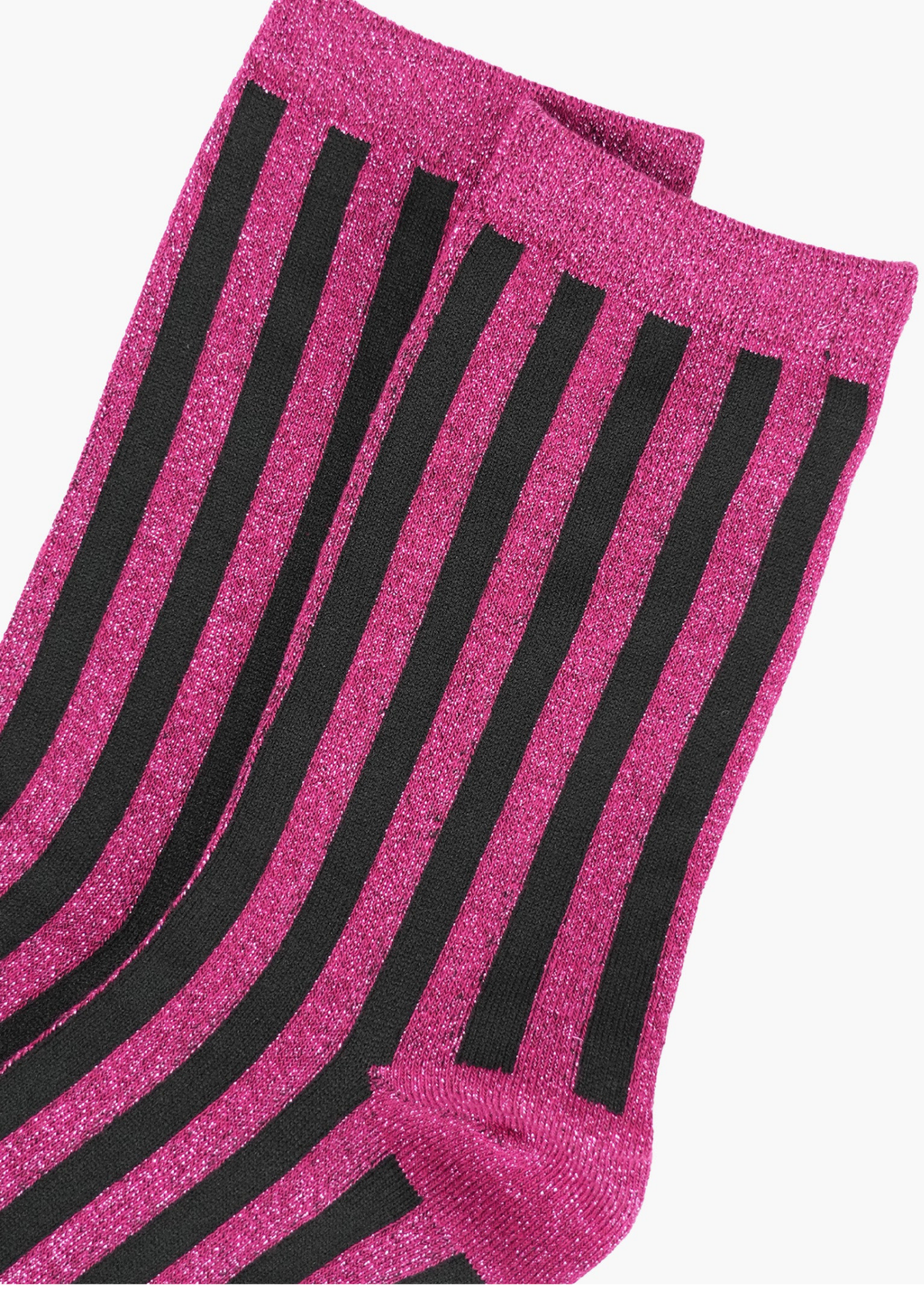 Sock Talk - Berry Vertical Stripe Glitter Socks