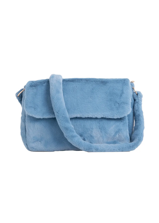 The Edit - Baby Blue Faux Fur Shoulder Bag