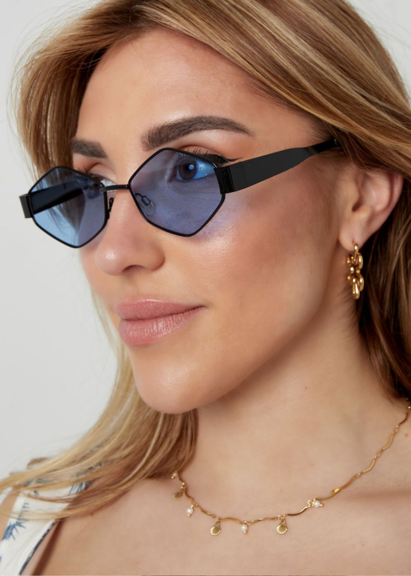 The Edit - Hexagonal Sunglasses in Pink