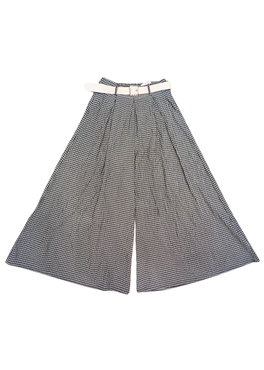 The Edit - Black & Grey Gingham Palazzo Pants