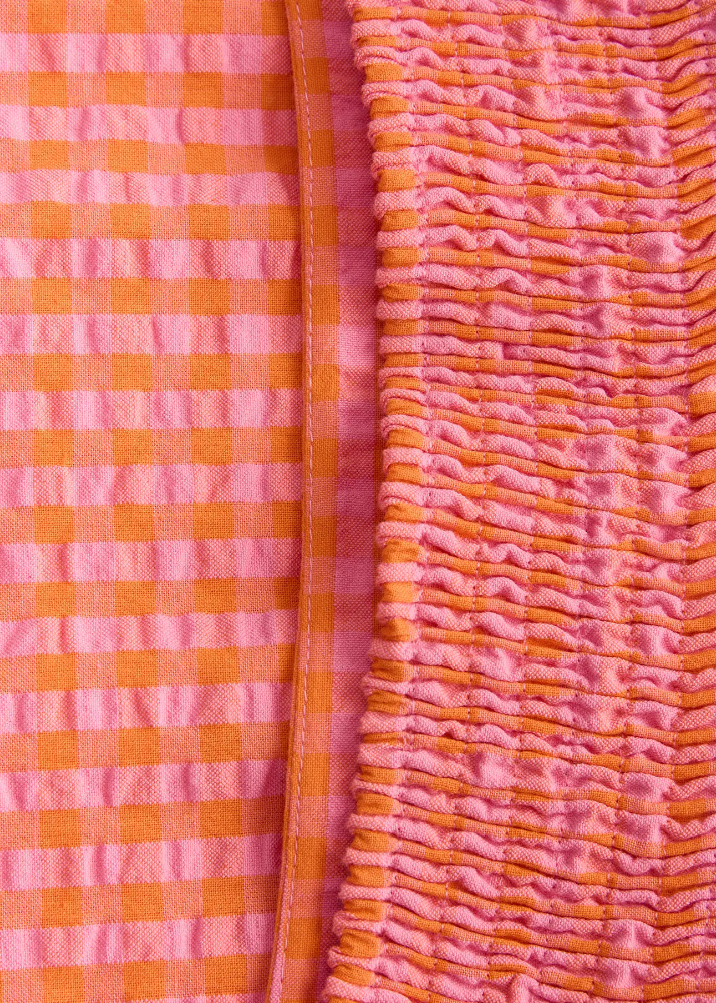 JJXX - Persimmon Gingham Seersucker Maxi Skirt