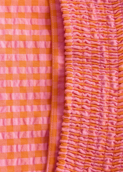 JJXX - Persimmon Gingham Seersucker Maxi Skirt