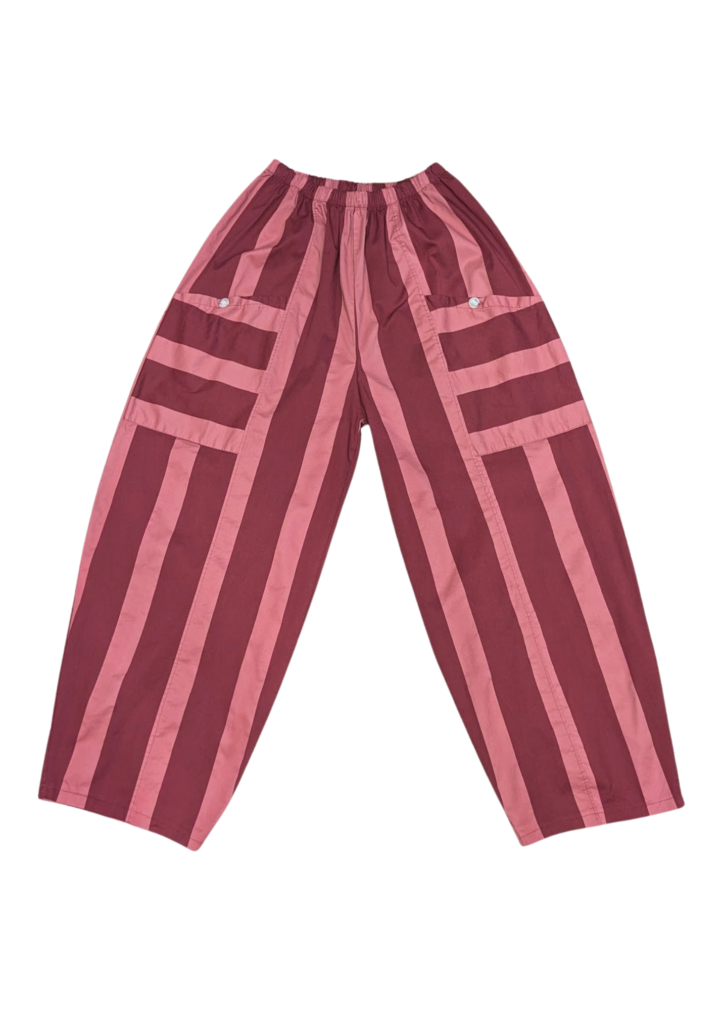 The Edit - Burgundy & Raspberry Stripe Trousers