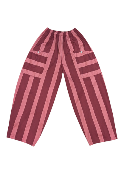 The Edit - Burgundy & Raspberry Stripe Trousers