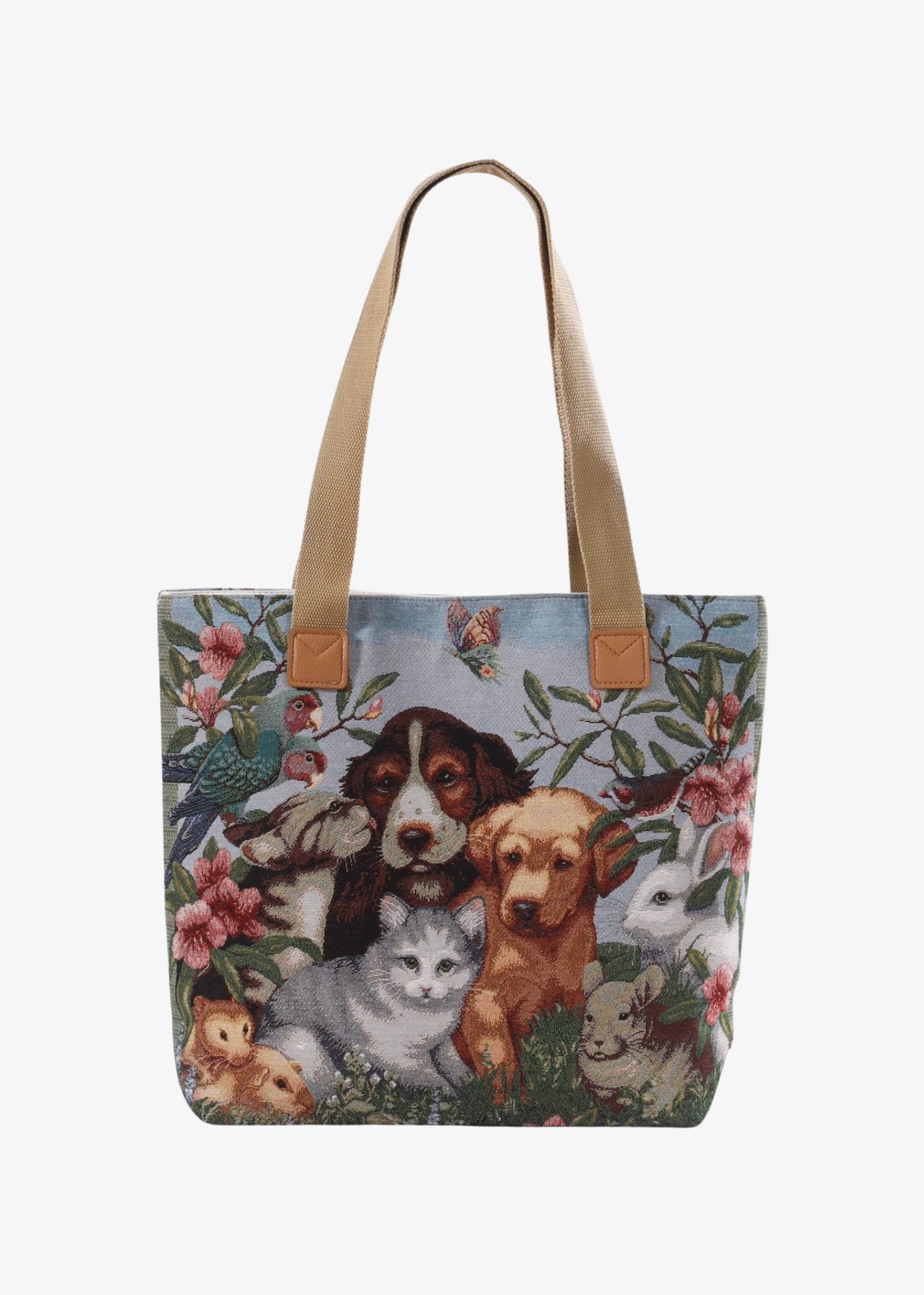 The Edit - Vintage-style Fluffy Friends Tapestry Tote Bag