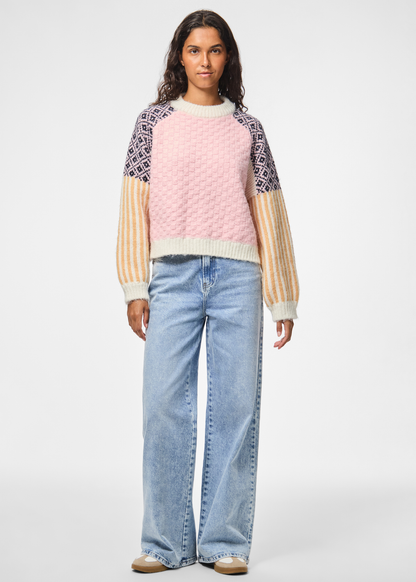 Pieces - Pastel Pink Remix Knit Jumper