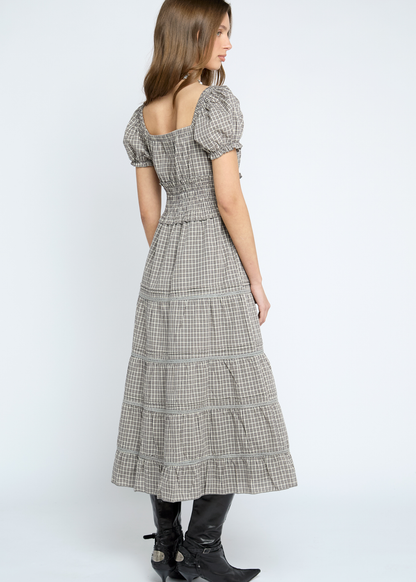 Daisy Street - Glaze Grey Check Midi Dress