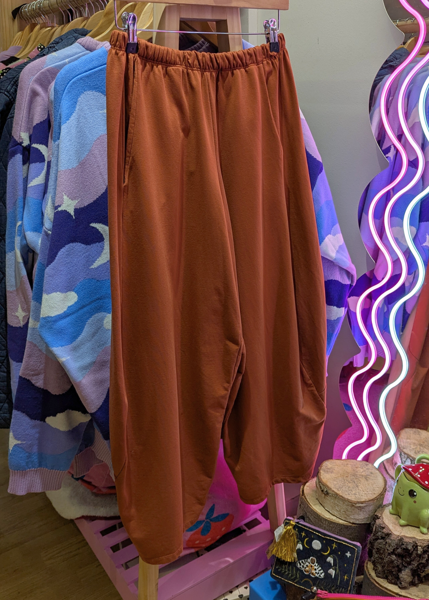 The Edit - Rust Orange Jersey Cocoon Joggers