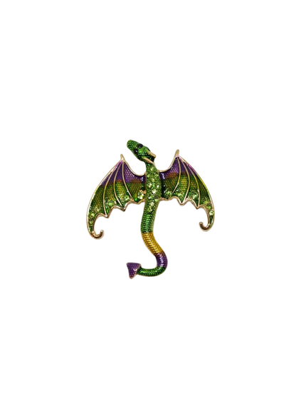 The Edit - Purple, Green & Yellow Dragon Brooch