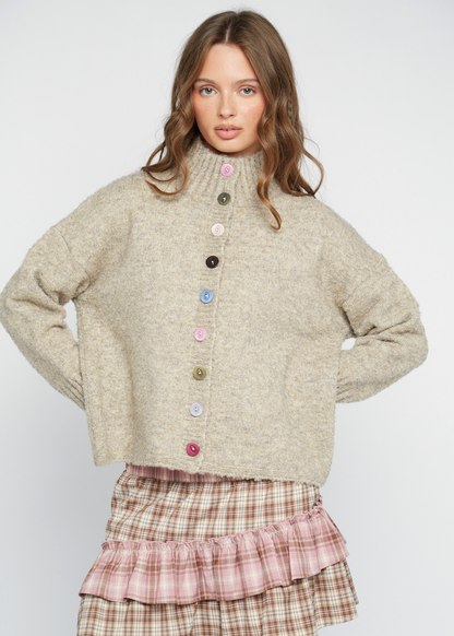 Daisy Street - Multicoloured Button Darla Cardigan