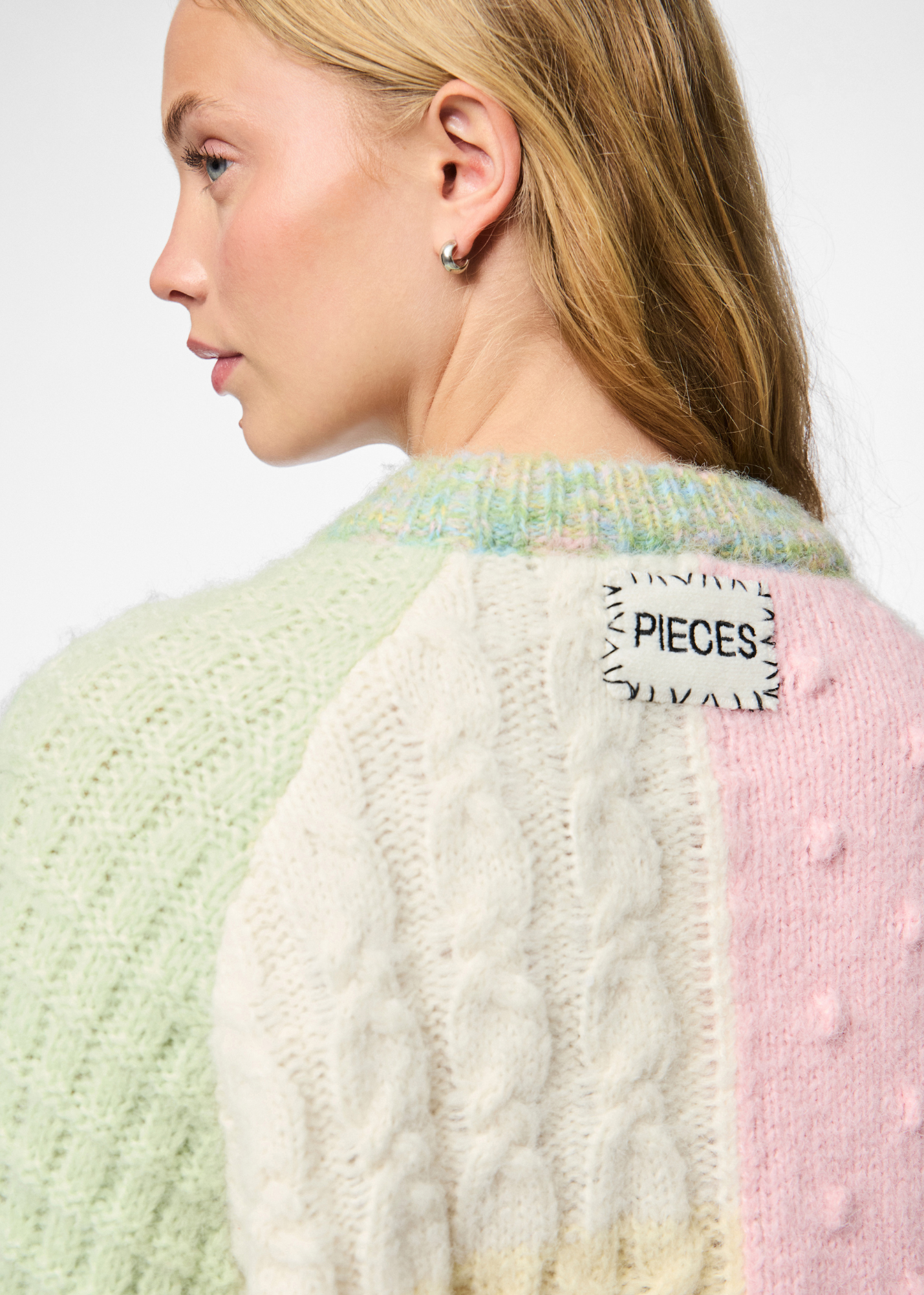 Pieces - Pastel Patchwork Knit Jumper