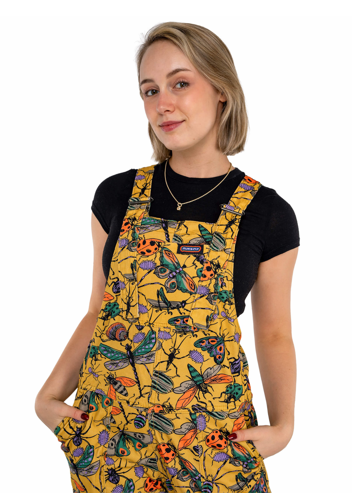 Run & Fly - Mustard Beasties Stretch Twill Dungarees