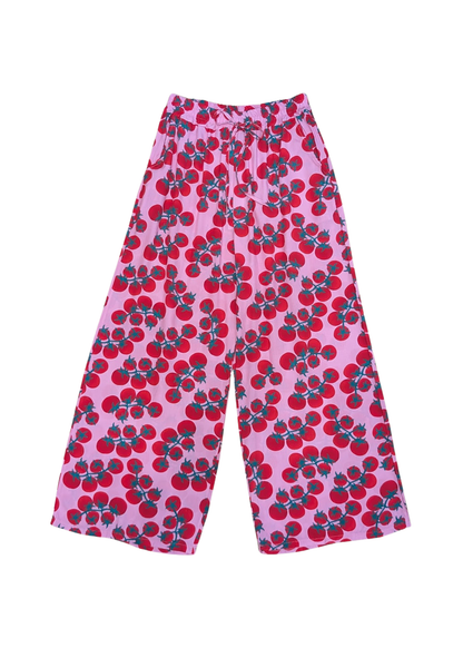 The Edit - Pink & Red Tomato Wide Leg Trousers