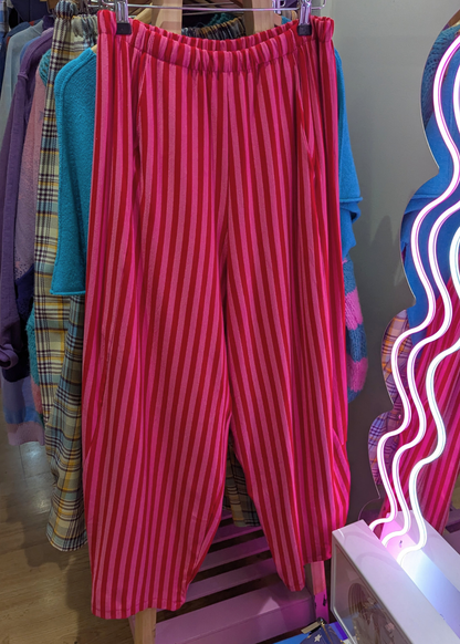 The Edit - Pink and Red Stripe Cocoon Joggers